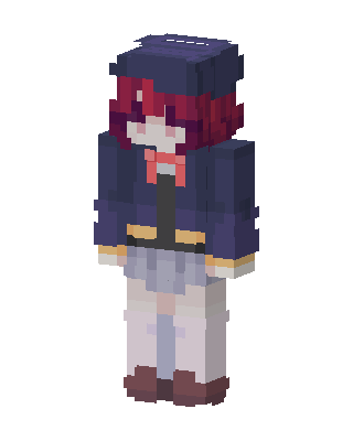 Crimson Schoolgirl skin, 3D preview