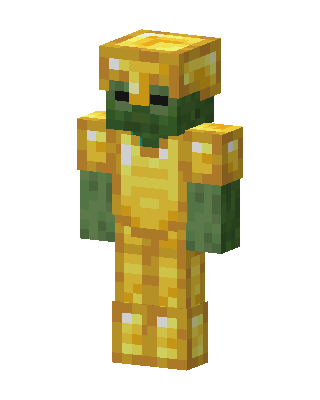 Golden Armor Zombie skin, 3D preview