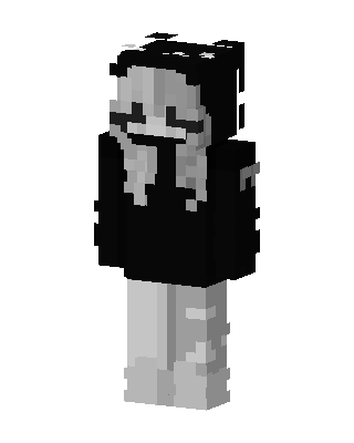 Monochrome Hoodie Girl skin, 3D preview