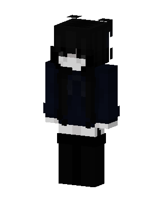 Midnight Hoodie Girl skin, 3D preview