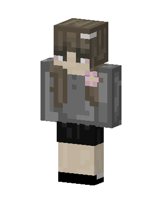 Flower Hoodie Girl skin, 3D preview