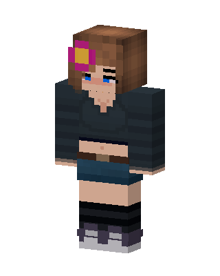 Flower Crop Girl skin, 3D preview