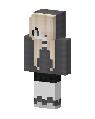 Gray Hoodie Girl skin, 3D preview