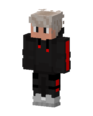 Black Emo Boy skin, 3D preview
