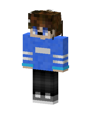 Blue Hoodie Boy skin, 3D preview