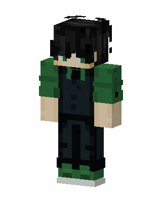 Green Student Boy skin, 3D preview