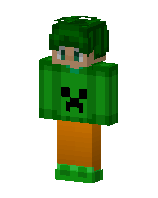 Creeper Hoodie Boy skin, 3D preview