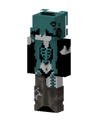 Teal Skeleton skin, 3D preview