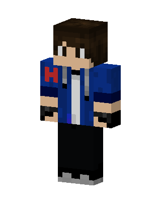 Blue Hoodie Boy skin, 3D preview