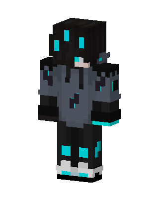 Black Glowing Gamer Boy skin, 3D preview