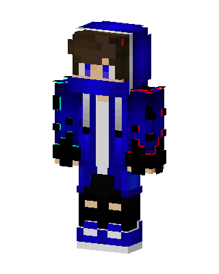 Blue Hoodie Boy skin, 3D preview