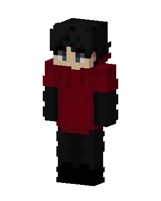 Crimson Hoodie Boy skin, 3D preview