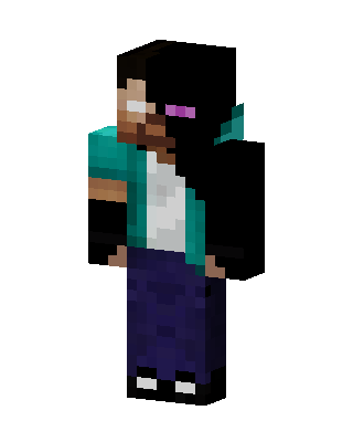 Enderman Steve skin, 3D preview