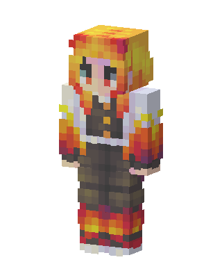 Orange Player Girl skin, 3D preview