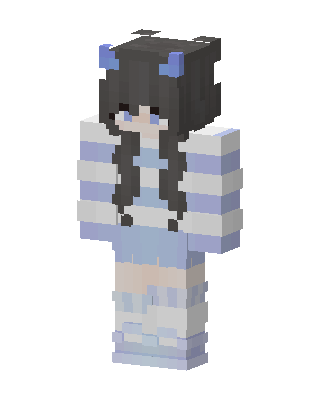 Blue Horn Girl skin, 3D preview