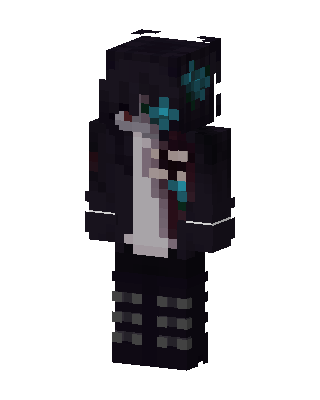 Teal Flower Goth skin, 3D preview