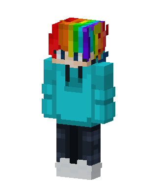 Rainbow Hoodie Kid skin, 3D preview