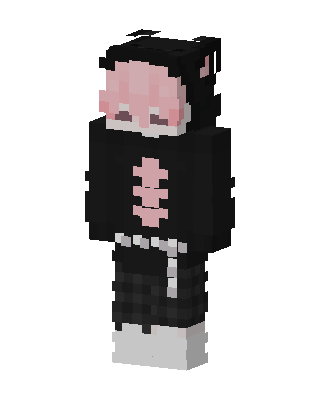 Black Emo Girl Minecraft goth skin