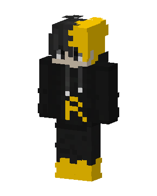 Black Yellow Hoodie skin, 3D preview