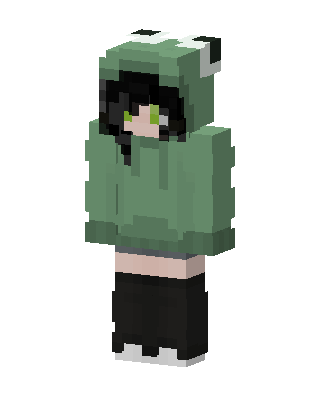 Green Hoodie Girl Minecraft skin