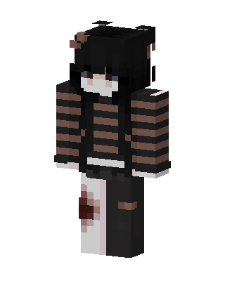 Black Anime Girl skin, 3D preview