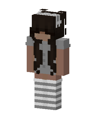 Striped Sock Girl skin, 3D preview
