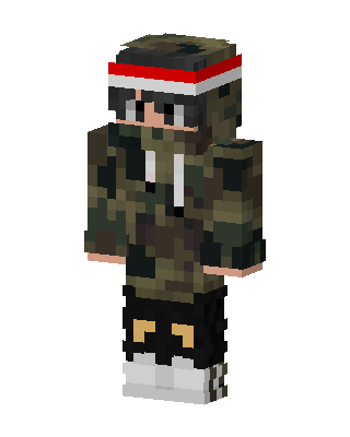 Camo Hoodie Boy skin, 3D preview