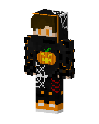 Halloween Pumpkin Hoodie skin, 3D preview
