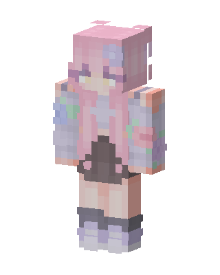 Pastel Pink Girl skin, 3D preview