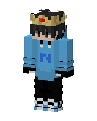 Crowned Blue Hoodie skin, 3D preview
