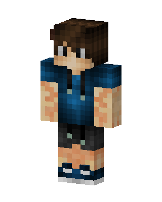 Blue Hoodie Boy skin, 3D preview
