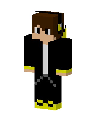 Yellow Headphones Boy skin, 3D preview