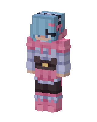 Pink Anime Girl skin, 3D preview