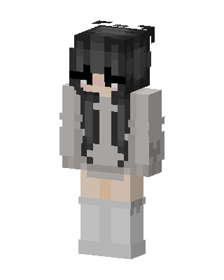 Gray Hoodie Girl Minecraft skin