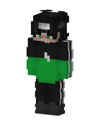 Green Hoodie Boy skin, 3D preview