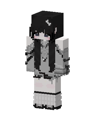 Gray Anime Girl skin, 3D preview