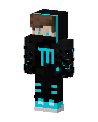 Cyan Tech Hoodie skin, 3D preview