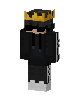 Crowned Hoodie Boy skin, 3D preview