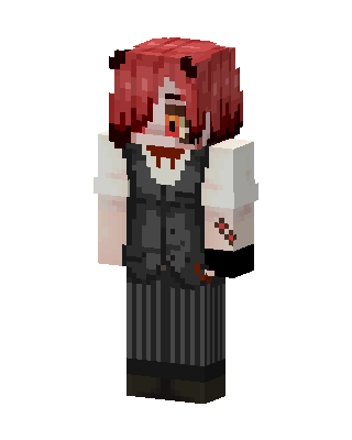 Red Anime Girl skin, 3D preview