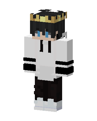 Crowned Hoodie Boy skin, 3D preview