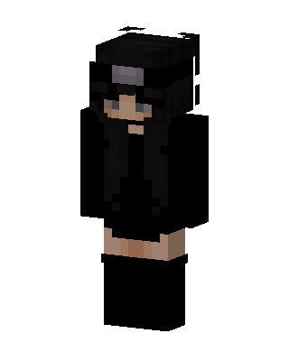 Goth Hoodie Girl skin, 3D preview