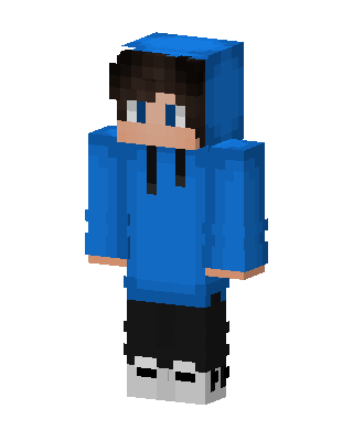 Blue Hoodie Boy skin, 3D preview