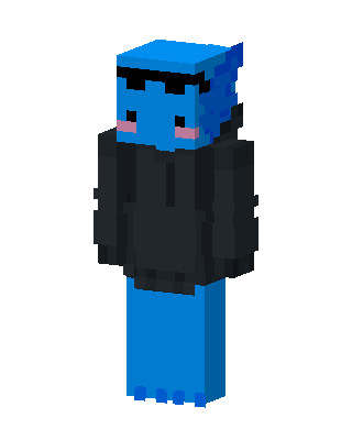 Blue Blob Hoodie skin, 3D preview