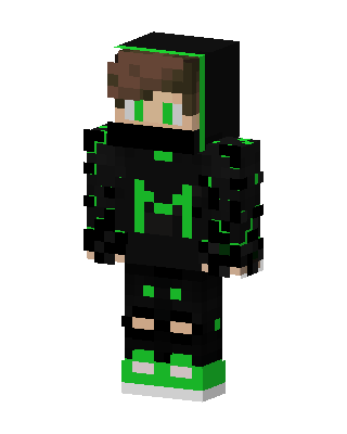 Neon Green Hoodie skin, 3D preview
