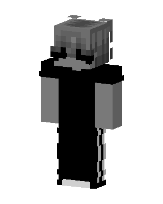 Grayscale Hoodie Boy skin, 3D preview