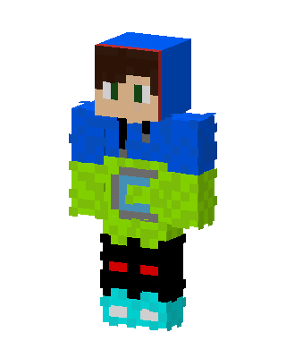 Blue Hoodie Gamer skin, 3D preview