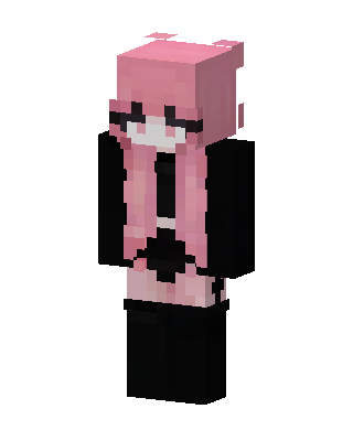 Pink Goth Girl skin, 3D preview