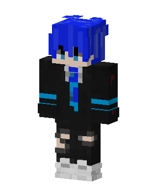 Blue Hair Techwear skin, 3D preview