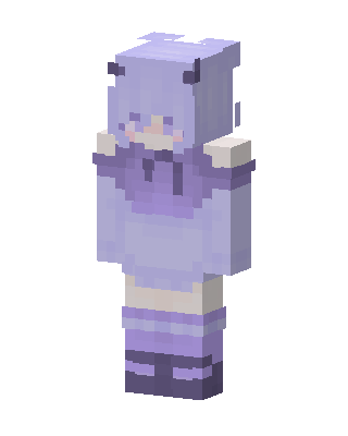 Lavender Hoodie Girl skin, 3D preview