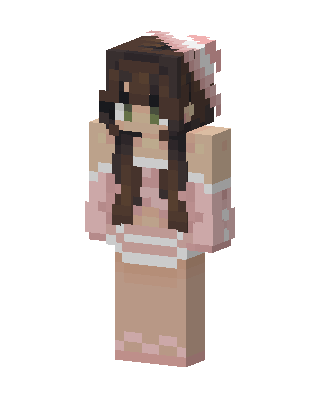 Pink Dress Girl skin, 3D preview